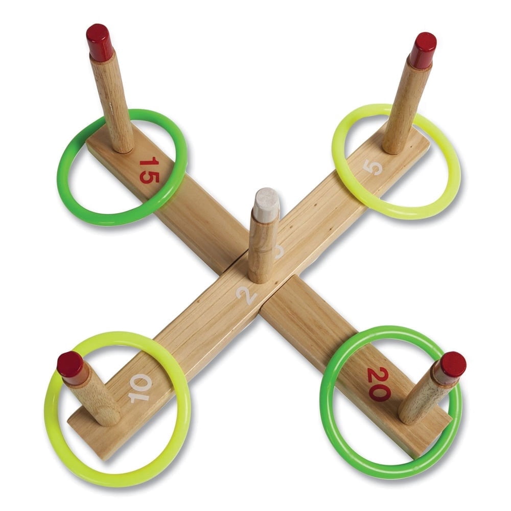 Champion Sports QS1 Wooden Ring Toss Set,Classic