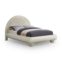 Meridian Furniture Madrid Cream Velvet Queen Bed
