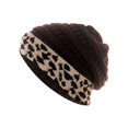 thumbnail image 2 of ICHUANYI Knit Beanie Hats for Women Leopard Lined Ski Skull Cap Slouchy Winter Hat, 2 of 3
