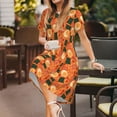 thumbnail image 3 of Balery Ramen Noodle Soup Vestidos sueltos de manga corta para mujer, vestidos de verano 2025, vestidos casuales de corte A con vuelo., 3 of 6