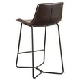 thumbnail image 5 of Alpine Furniture 1968-43 Live Edge Bonded Leather Pub Chairs, Dark Brown - Set of 2, 5 of 5