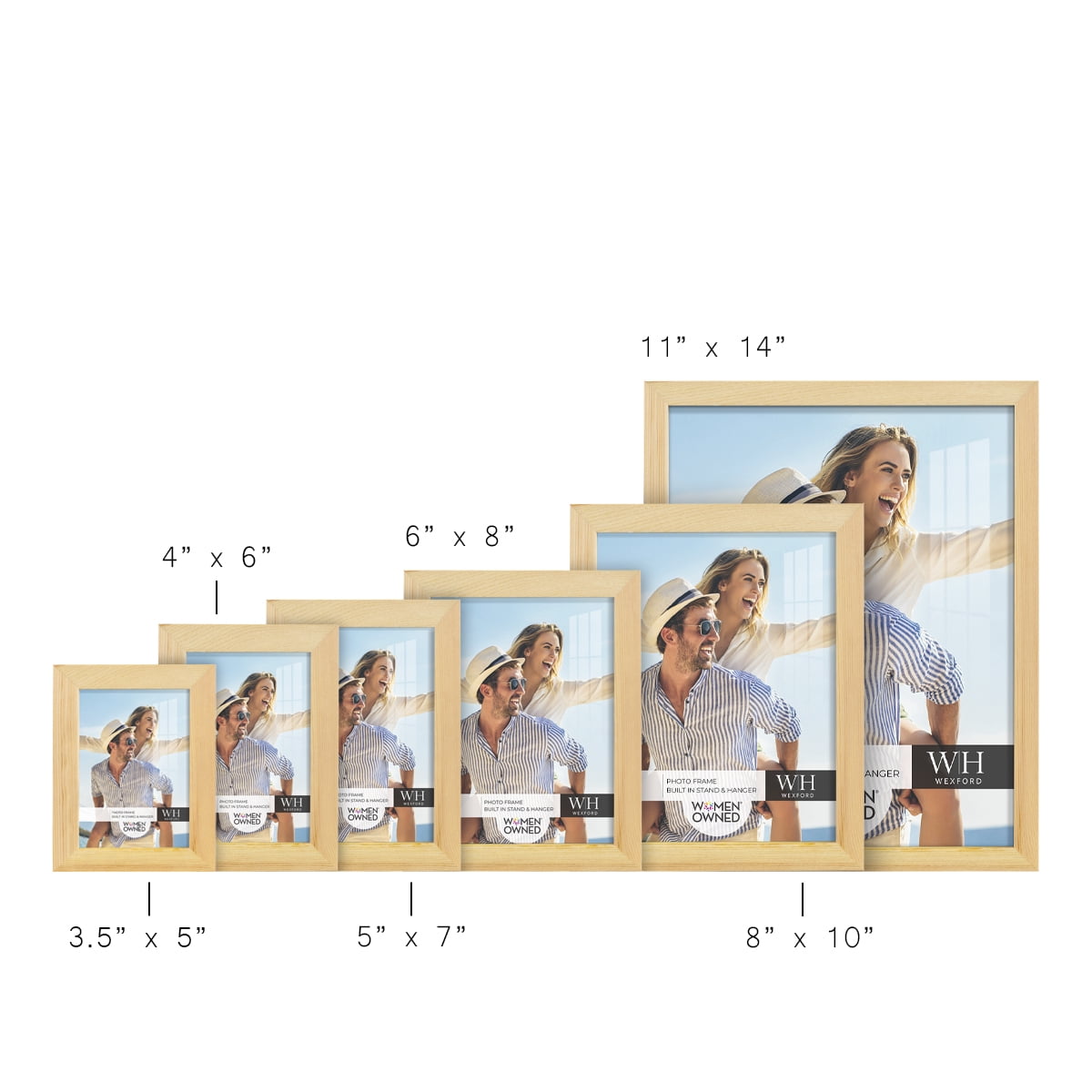 Wexford Home Woodgrain 3.5" x 5" in Natural Wood Picture Frame (Set of 6)