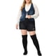 thumbnail image 2 of Chalecos de mezclilla para mujeres de tallas grandes Agnes Orinda, tops sin mangas, chaqueta casual de botón, 4X azul, 2 of 7