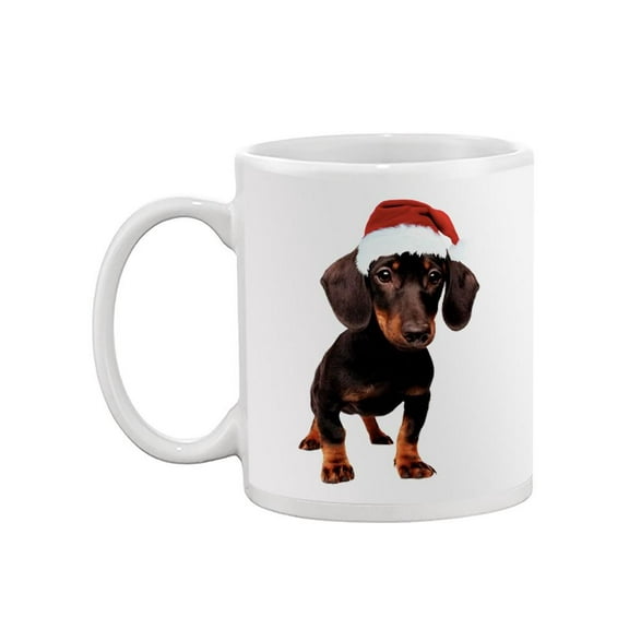 Dachshund With Santa Hat Mug - SPIdeals Designs,