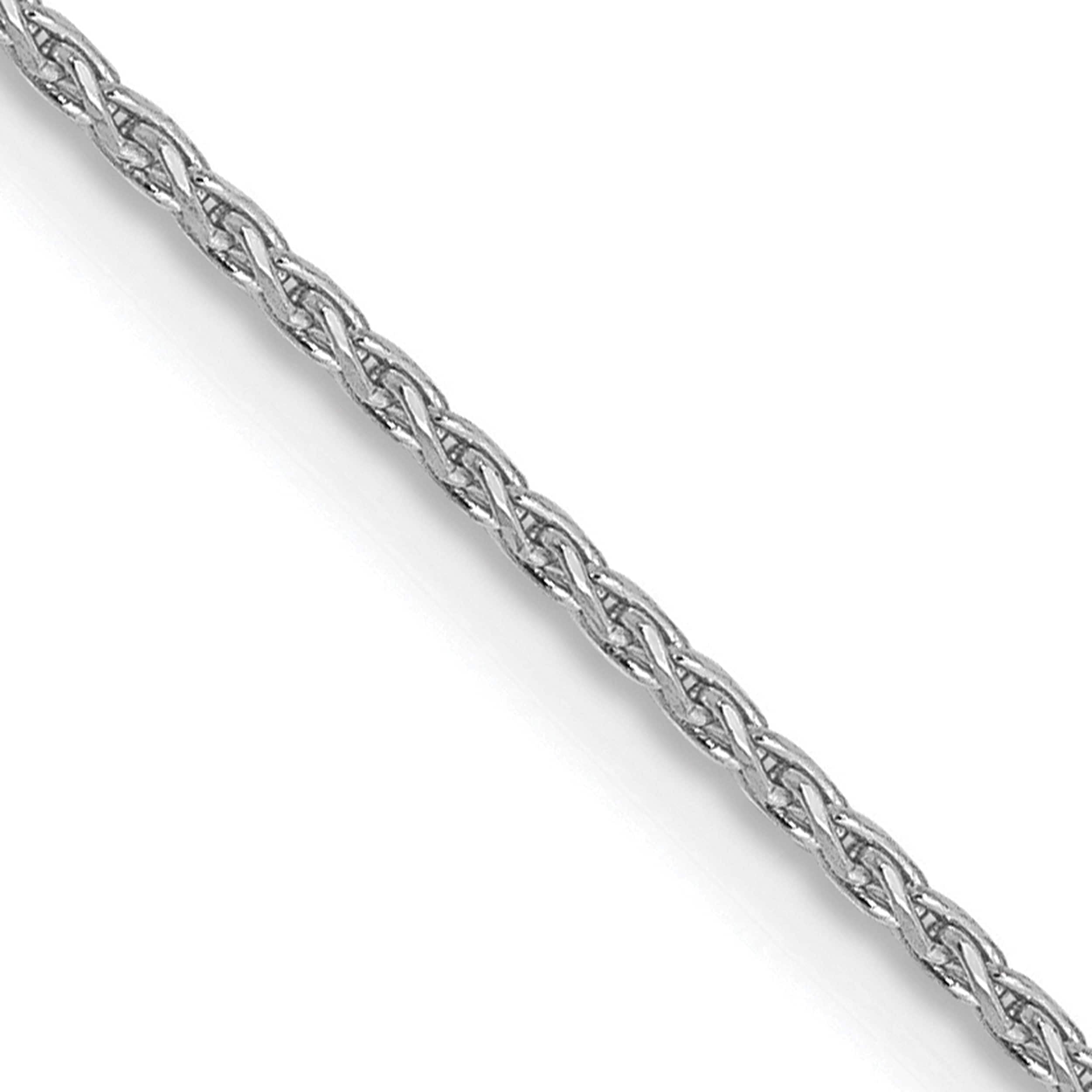 14k White Gold 1.00mm Parisian Wheat Chain Necklace Bracelet 7-24