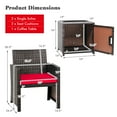 thumbnail image 4 of Costway 3PCS Patio Wicker Furniture Set Storage Table W/Protect Cover Red, 4 of 10