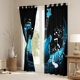 thumbnail image 3 of Manfei Dreamy Blue Guitar Curtains and Drapes,Musical Instrument Black Out Curtains,Music Melody Curtains Pack of 2 (52x63 Each) For Girls,Luxury Bedroom Decor, 3 of 6