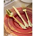 thumbnail image 2 of 350 Piece Red Dinnerware Set for 50 Guests, Fancy Disposable Plates, Include: 100 Red Rim Plastic Plates, 150 Silverwares, 50 Pre Rolled Napkins, 50 Cups for Party, Wedding, 2 of 13