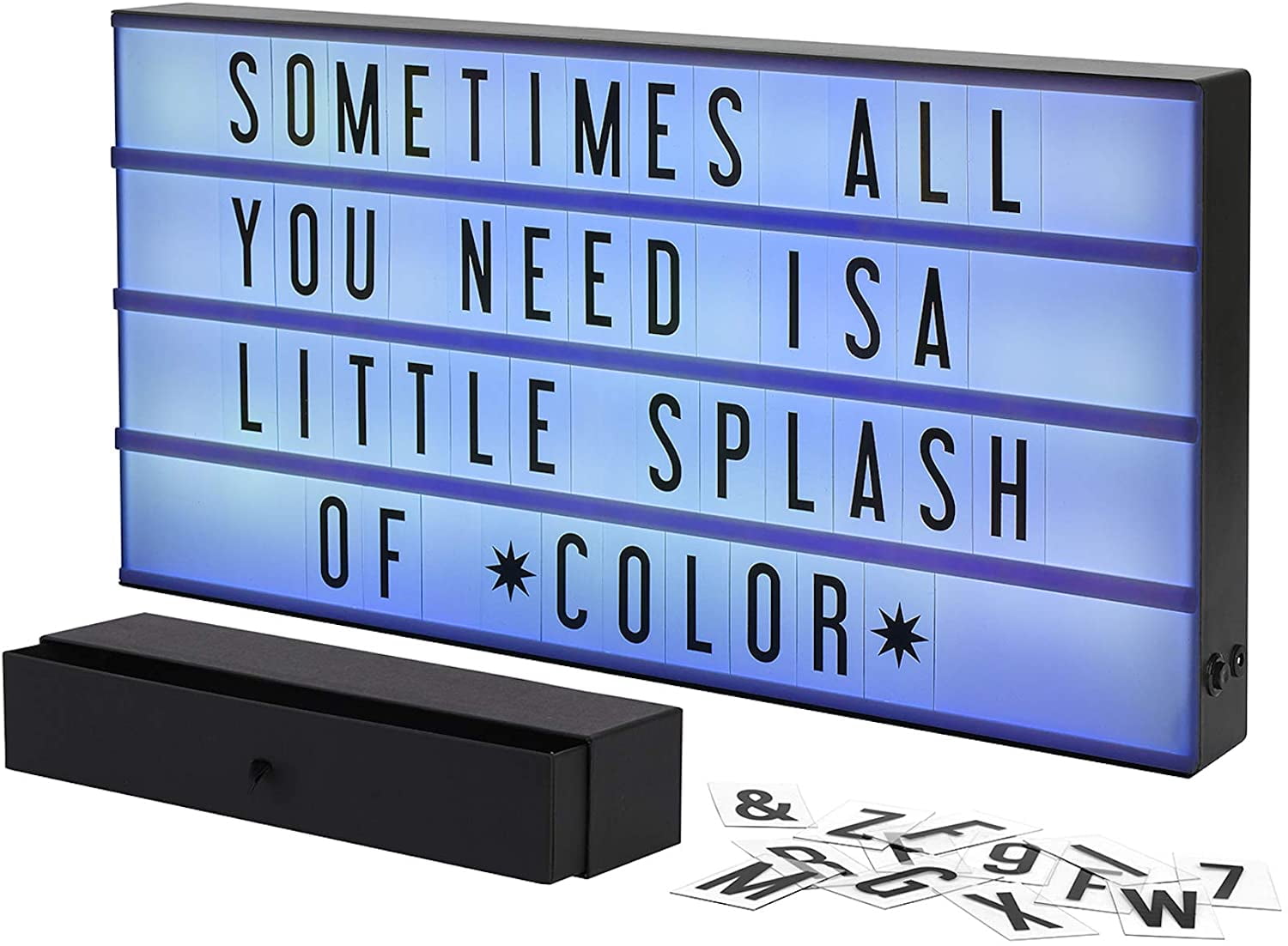 My Cinema Lightbox - XXL Marquee Color-Changing Lightbox with 160 Letters, Numbers to Create Signs, with Pure White LED Light, RGB Color Change and ...