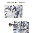 thumbnail image 6 of Navy Blue Leaves 2 Panel Kitchen Curtains for Small Windows, Summer Botanical Bathroom Tier Curtain, Short Window Treatment for Bedroom/Living Room 55"x24", 6 of 6