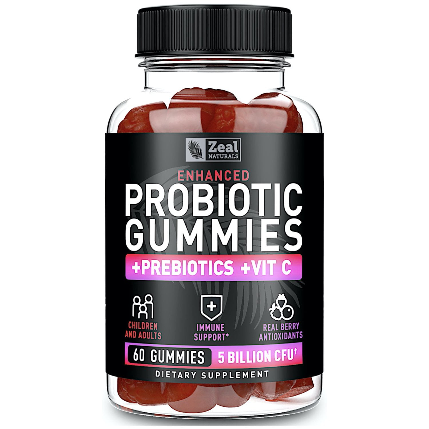 Probiotic Gummies with Probiotics, Prebiotics, and Berry Antioxidants