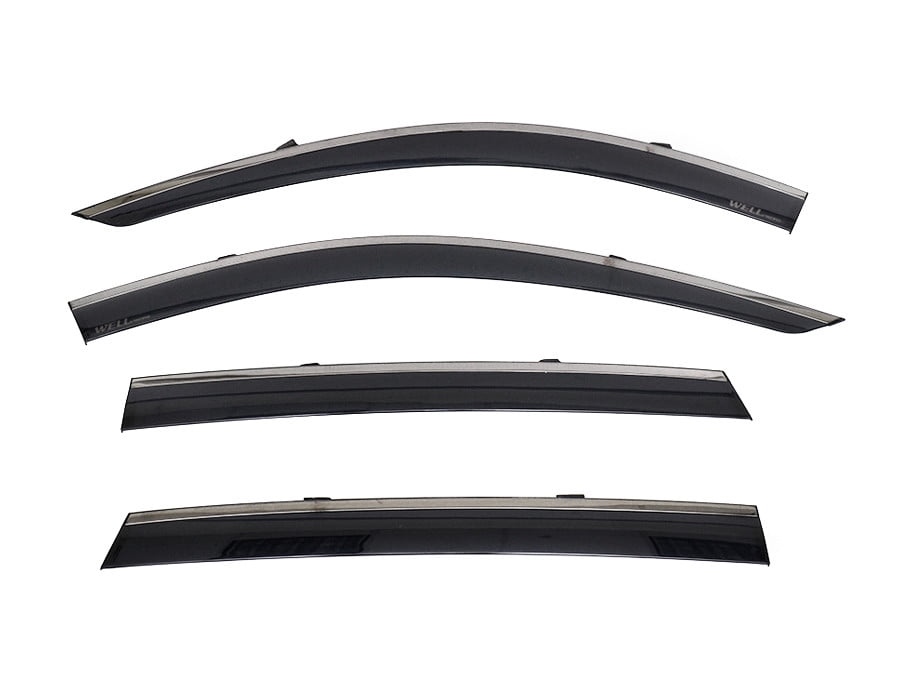 Wellvisors Side Window Visors Deflectors Rain Guards With Black Trim