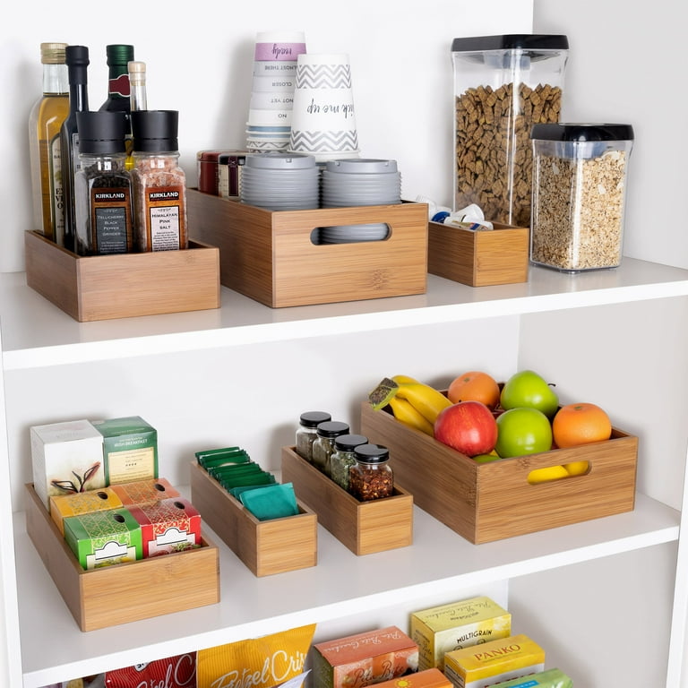Seville Classics 9 Piece Bamboo Organizer Set for Enhanced Organization