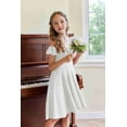thumbnail image 4 of Arshiner Girls Summer Dress Off Shoulder Flutter Sleeve Midi Swing Cassual Formal Dresses with Pocket, 4 of 6