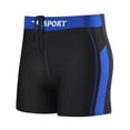 thumbnail image 2 of RongHuan Men's Square Leg Swim Jammers Quick Dry Athletic Brief Swimsuit Fashion Color Block Swimming Shorts Blue Free Size, 2 of 6