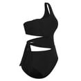 thumbnail image 6 of Mycoco Bathing Suit for Women Tummy Control One Piece Swimsuit One Shoulder Swimwear Monokinis Black US 8, 6 of 7
