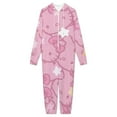 thumbnail image 3 of Hello Kitty Unisex Onesie Pajamas Zipper Jumpsuit Hooded One Piece Sleepwear for Family Mens Womens, 3 of 7