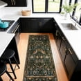 thumbnail image 2 of SORONO KATE 2'x6' Floral Bird Runner Rugs for Hallway, Machine Washable Oriental Vintage Distressed Non Slip Soft Indoor Area Carpet, Forset Ink, 2 of 7