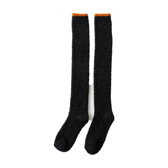 AUQ Fuzzy Socks for Women,Polyester Womens Socks,Women'S Socks,Black