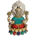 thumbnail image 2 of Exotic India ZBX18 Kamalasana Ganesha Brass Statue Multi Color, 2 of 2
