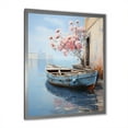 thumbnail image 2 of Designart "Blossoms on Pastel Port Boat I" Coastal Framed Wall Art - Coastal Blue Coastal Boat Entryway Framed Wall Art Print, 2 of 6
