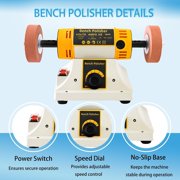 Bench Polisher, Variable Speed Buffer for Metal, Jade