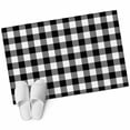 thumbnail image 2 of Black White Plaid Bathroom Mats 2x3 FT,Non Slip Small Kitchen Mat,Gradient Geometric Buffalo Checkered Washable Soft Backed Front Door Throw Rugs Non-Shedding Indoor Outdoor Doormat for Entryway Sink, 2 of 8