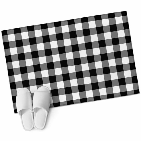 2x3 Washable Area Rugs,Classic Black and White Buffalo Check Non-Slip Soft Rug Indoor Carpet,Floor Rugs for Living Room Bedroom