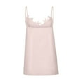 thumbnail image 5 of Pntutb Womens Fashion Casual Summer Sling Solid Color Sleeveless Lace V-Neck Top Pink L, 5 of 6