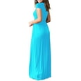thumbnail image 2 of Aiyino Women's Maxi Dresses Short Sleeve Casual Long Dresses Loose with Pockets,Blue M, 2 of 7