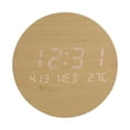 thumbnail image 2 of Reloj de pared digital de 7,5 pulgadas con brillo automático, formato 12/24 horas, USB, temperatura, fecha y día. Madera, 2 of 9