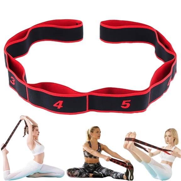 Numbered Resistance Band, 8-Level Adjustable Elastic Yoga Stretching Band with Handles for Full Body Stretching and Shaping at Home or Gym