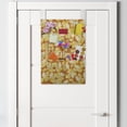 thumbnail image 2 of Floral Hanging Pocket Organizer, Continuous Flower Warm Sunny Tones, Printed Polyester Storage Bag with Pockets, 14" x 20", Burnt Orange Pale Yellow, 2 of 2