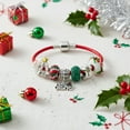 thumbnail image 3 of Bling Jewelry Womens Merry Christmas Tree Charm Bracelet with Santa Gingerbread and Candy Cane Beads, 3 of 4
