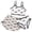 White, variant on Girls Two Piece Swimsuit Bow Print Ruffle Hem Bikini Set for Pool Beach Summer Fun, Multicolor, Size 8-12Y