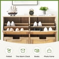 thumbnail image 3 of Ourlova Shoe Cabinet with 4 Flip Drawers Freestanding Shoe Storage Cabinet Narrow Shoe Storage Cabinet Rustic Oak Rattan Hidden Shoe Rack Cabinet for Entryway Hallway Oak, 3 of 6