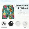 thumbnail image 6 of Picia Pineapple pattern Mens Swim Trunks with Compression Liner Stretch Beach Shorts Quick Dry with Zipper Pockets No-Chafing Board Shorts-Small, 6 of 9