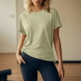 thumbnail image 6 of Lumtrix Summer Tops for Women Spring Short Sleeve Shirts Beach Vacation Plus Size Workout Tshirts Casual Clothes 2025 Khaki XXL, 6 of 6