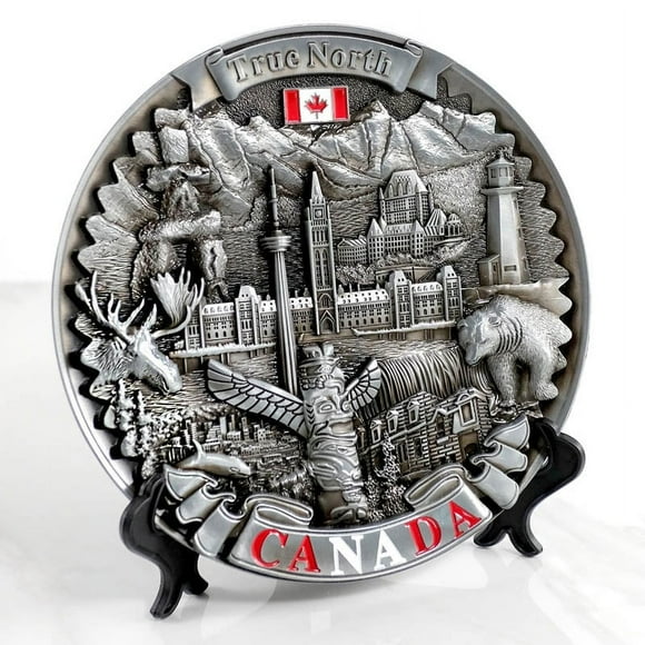 01-0120 - CANADA SOUVENIR LANDMARK PLATE 8IN PEWRET