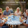 thumbnail image 3 of Round Outdoor Tablecloth with Umbrella Hole and Zipper, Light Blue Starfish Coastal Tablecloth with Elastic Waterproof, Summer Coral Shell Beach Nautical Patio Table Covers for 36" - 44" Pool Tables, 3 of 9