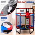 thumbnail image 6 of 55” Kids Trampoline with Enclosure, SEGMART Indoor Trampoline, Small Trampolines for Kids, Mini Trampoline with Sandbag, Rings, Ocean Balls, Birthday Gifts for Boys, Girls, 6 of 11