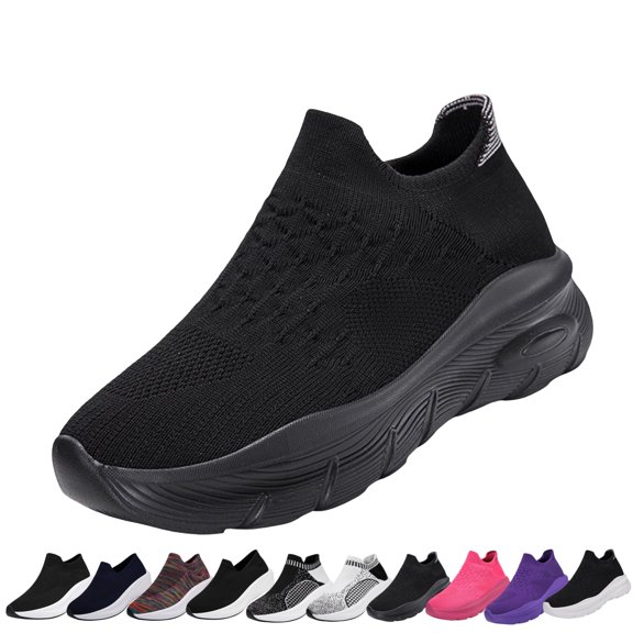 GrmtClth Mens Knit Sock Style Sneakers Pull On Design Thick Cushioned Platform Outsole Lightweight Outdoor Walking Daily Wear Shoes