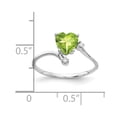 thumbnail image 2 of Primal Gold 14 Karat White Gold 6mm Heart Peridot and AA Diamond Ring, 2 of 3