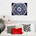thumbnail image 5 of COMIO  Flower Pattern Print Canvas Wall Art for Bedroom Bathroom Home Decoration, Modern Abstract Navy Blue Picture Painting Decor Artwork, Drawing Gallery Wrapped Gift, Inner Frame, 5 of 5