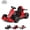 Red, variant on KORIMEFA Electric Go Kart for 3  Years Old Boys Girls Outdoor Ride on Toy 12V Go Kart with Adjustable speed mode, Bluetooth, USB port, LED Lights&110 lbs Max Load, White