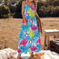 thumbnail image 2 of Flamingo Pattern Sleeveless Dress Woman Fashion Long Dresses Women's Summer Suit Dress Summer 2025 Women, 2 of 7