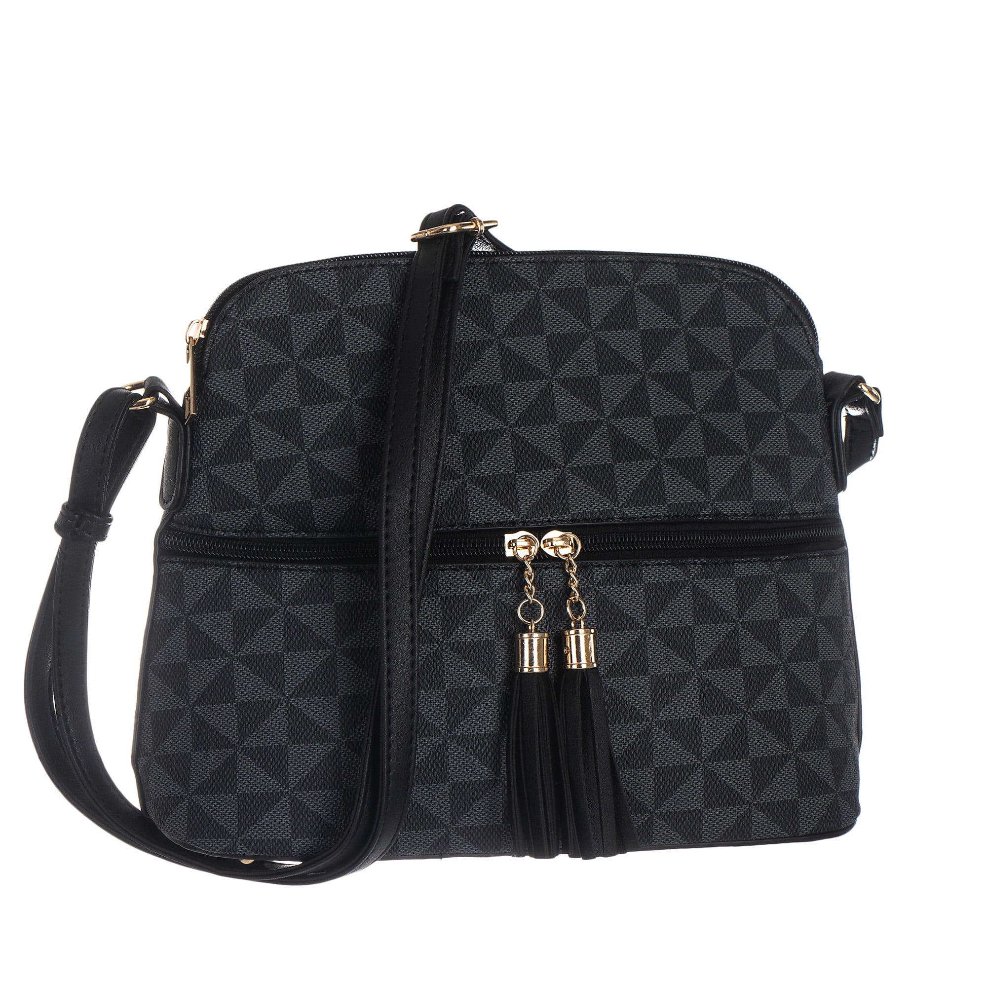 black and white crossbody purse