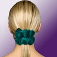thumbnail image 4 of Velvet Scrunchies King Size Jade Dark XXL Plush Ponytail Holders Oversized Big Made in the USA, 4 of 7