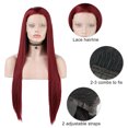 thumbnail image 6 of Unique Bargains Lace Front Lightweight Wigs Long Straight Hair for Women Lady Wine Red, 6 of 8
