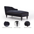 thumbnail image 5 of 57.5*26.5"  Chaise Lounge Indoor with Storage, Nailhead-Trimmed Tufted Lounge Chair, Velvet Vintage Upholstered Chaise Sleeper Lounges Couch Sofa for Living Room, Bedroom and Office,Black,Left Armrest, 5 of 9
